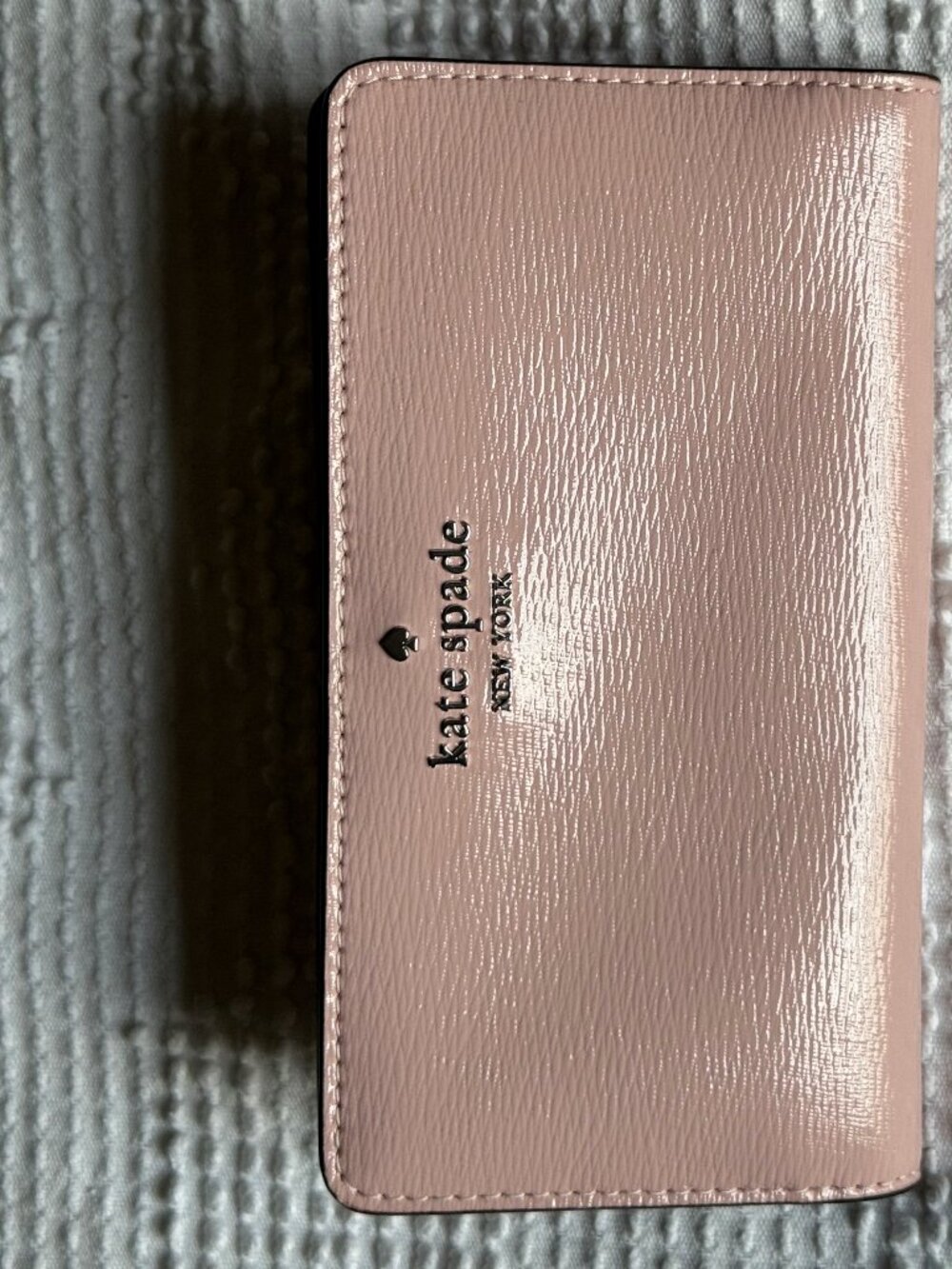 Kate Spade Slim Bifold Leather Wallet in Pink with Red Interior